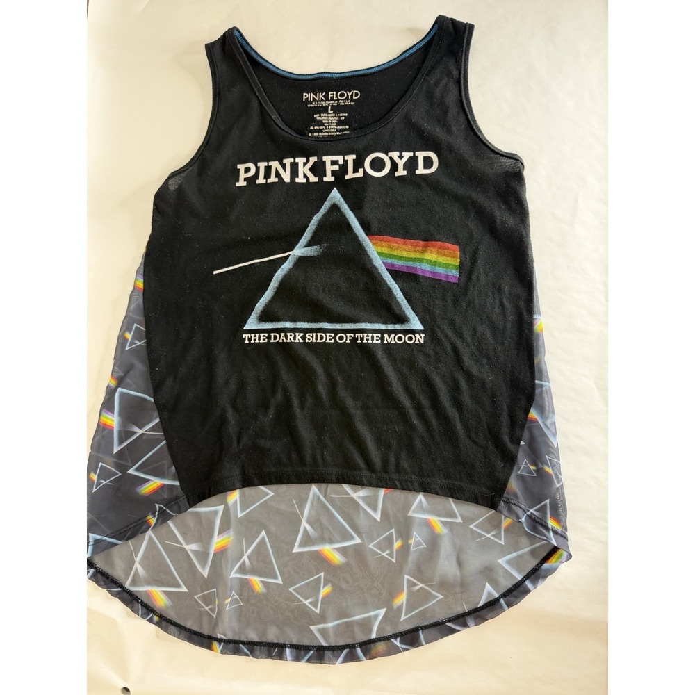 Pink Floyd Dark Side of the Moon Tank Top Women's L High Low Prism Graphic
